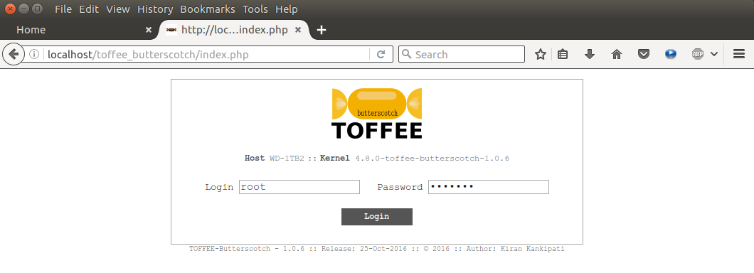 TOFFEE-Butterscotch Internet WAN Bandwidth Saver Login page